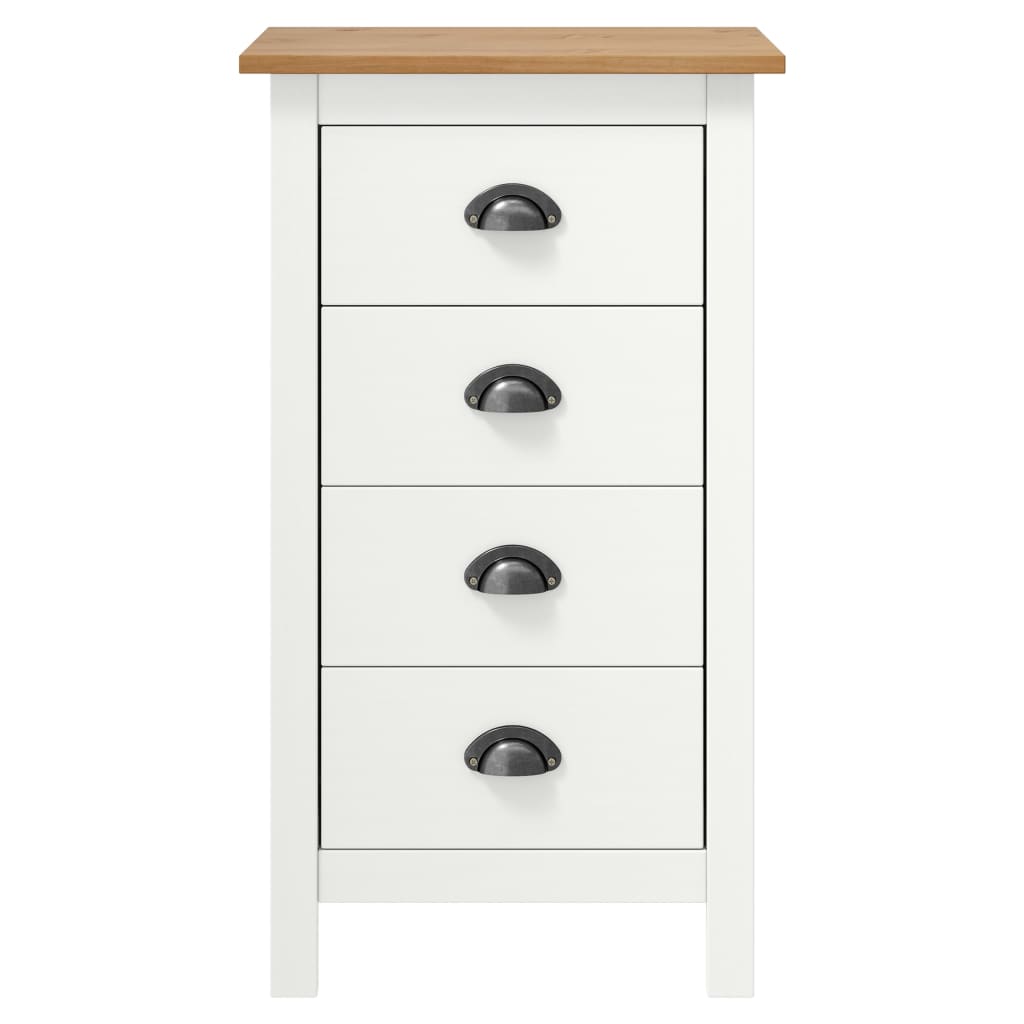 Skjenk Hill hvit 46x35x80 cm heltre furu