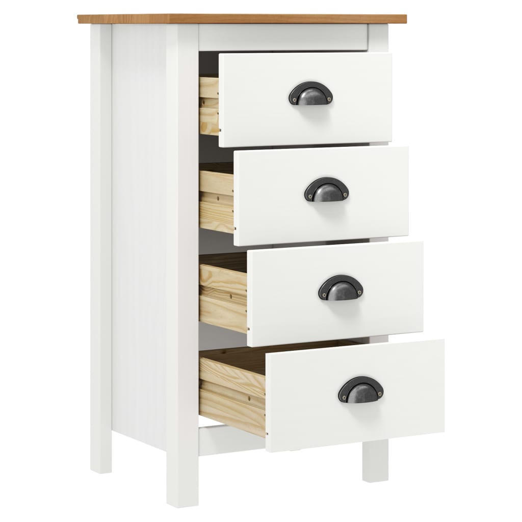 Skjenk Hill hvit 46x35x80 cm heltre furu