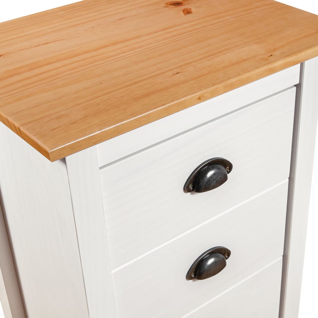 Skjenk Hill hvit 46x35x80 cm heltre furu
