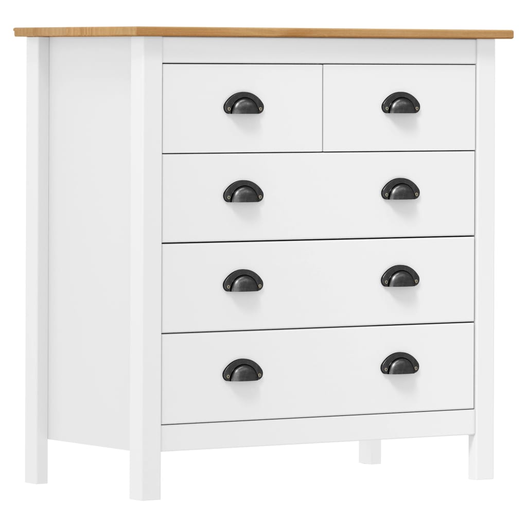Skjenk Hill hvit 79x40x80 cm heltre furu
