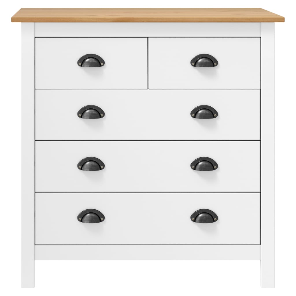 Skjenk Hill hvit 79x40x80 cm heltre furu