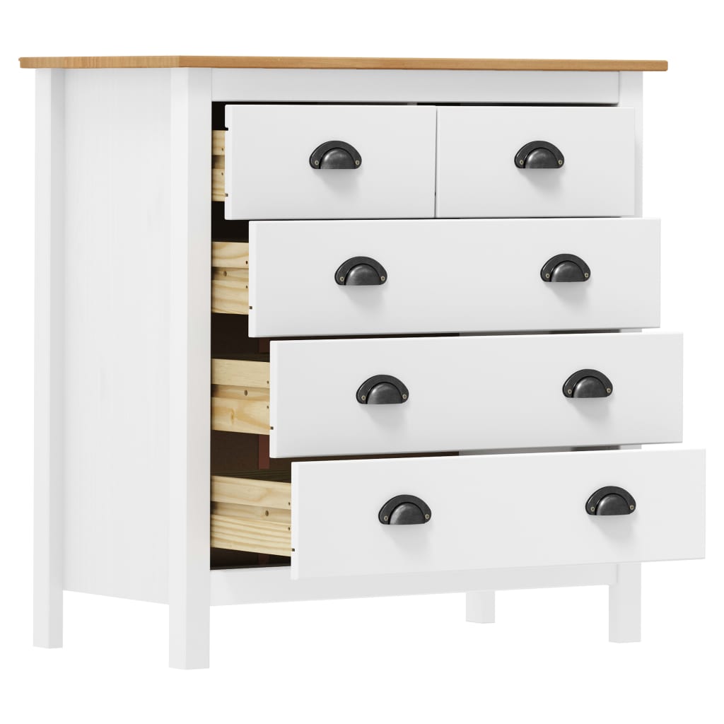 Skjenk Hill hvit 79x40x80 cm heltre furu