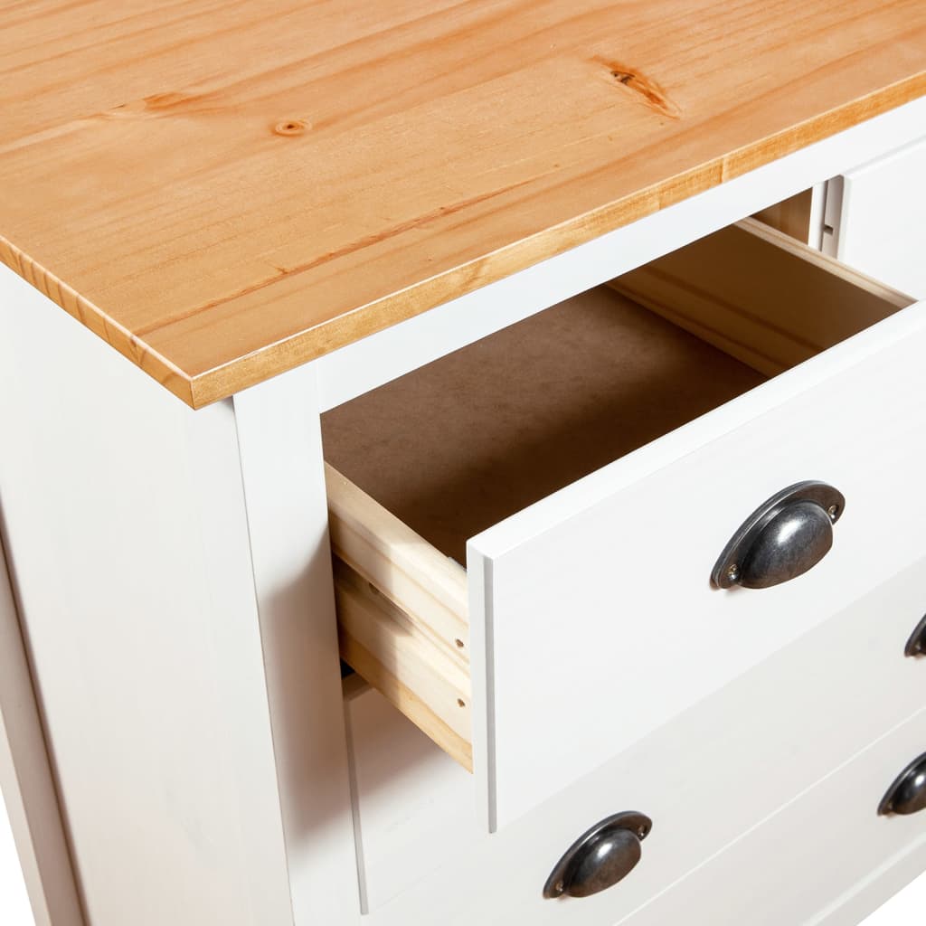Skjenk Hill hvit 79x40x80 cm heltre furu