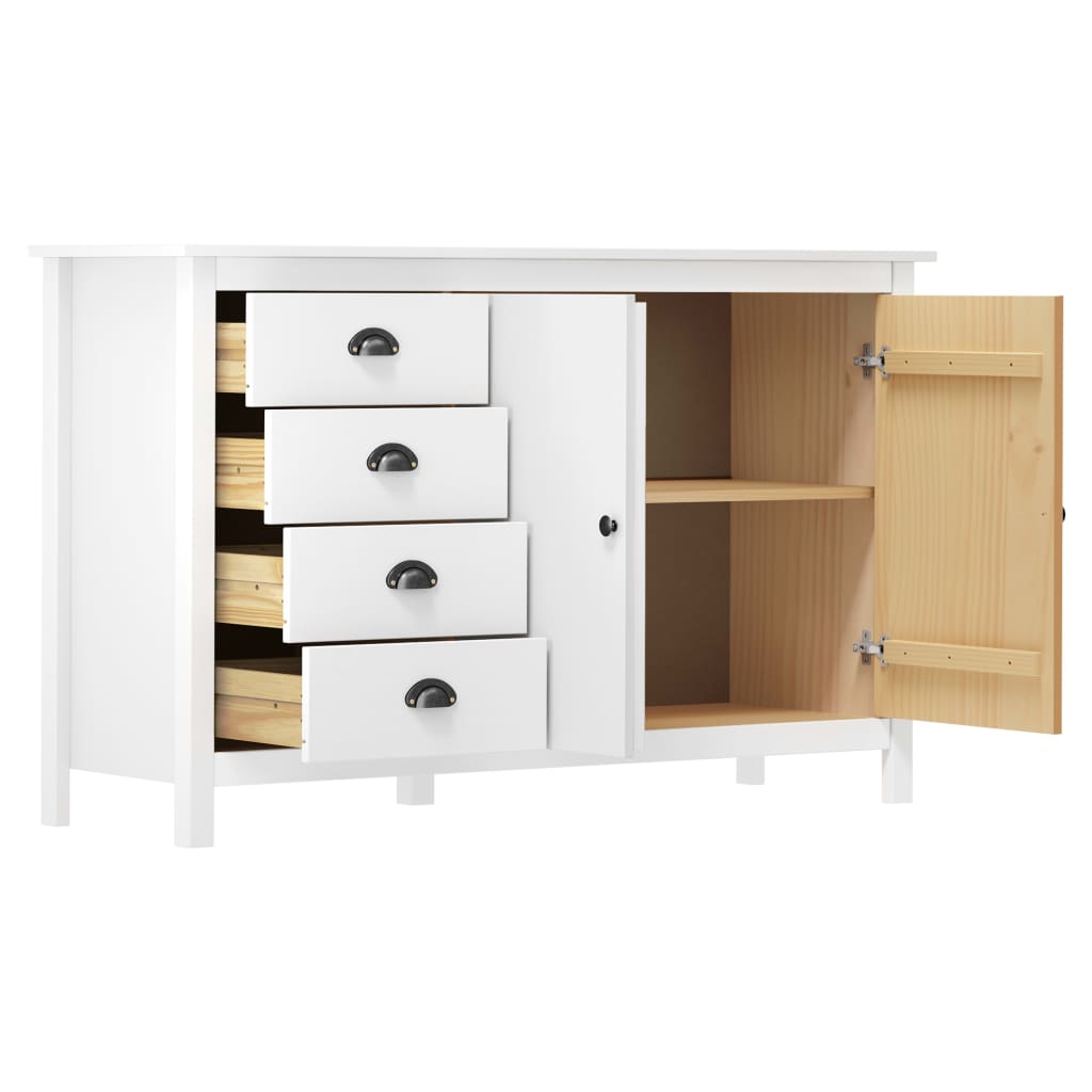 Skjenk Hill hvit 130x40x80 cm heltre furu