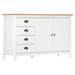 Skjenk Hill hvit 130x40x80 cm heltre furu
