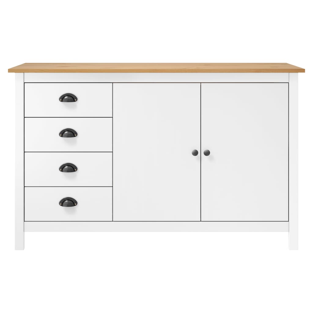Skjenk Hill hvit 130x40x80 cm heltre furu
