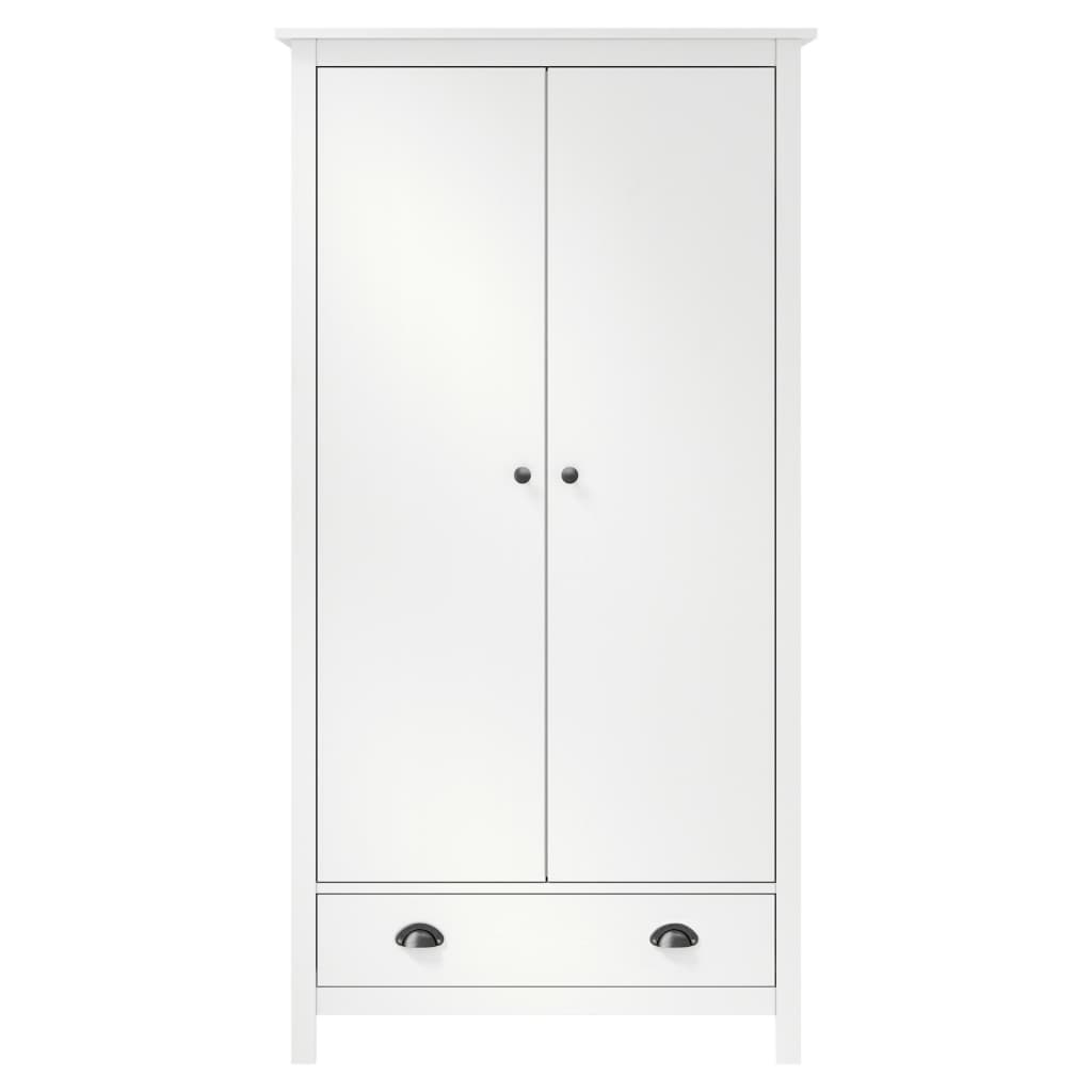 Garderobeskap 2 dører Hill hvit 89x50x170 cm heltre furu