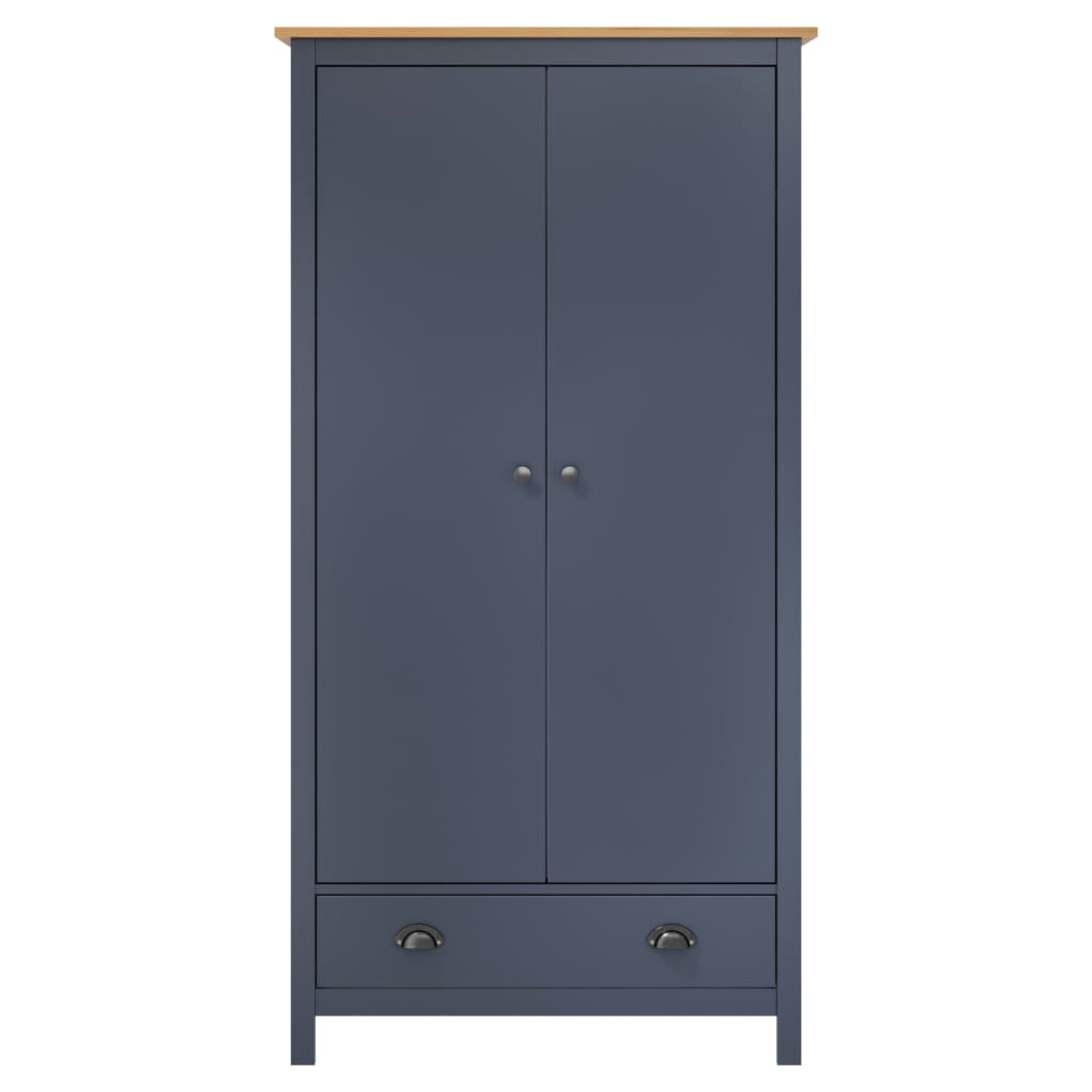 Garderobeskap 2 dører Hill grå 89x50x170 cm heltre furu