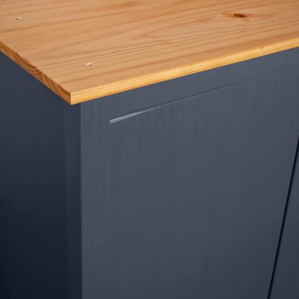 Garderobeskap 2 dører Hill grå 89x50x170 cm heltre furu