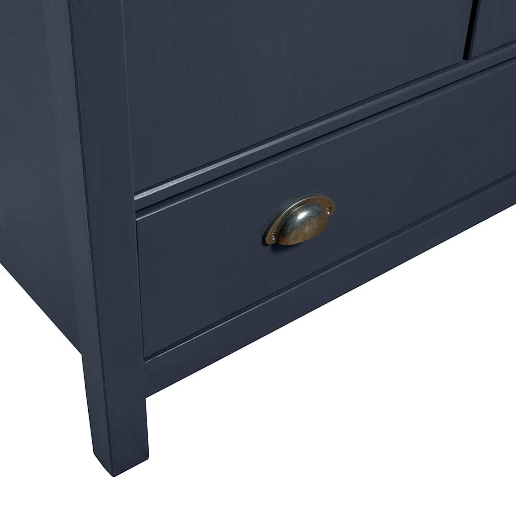 Garderobeskap 3 dører Hill grå 127x50x170 cm heltre furu