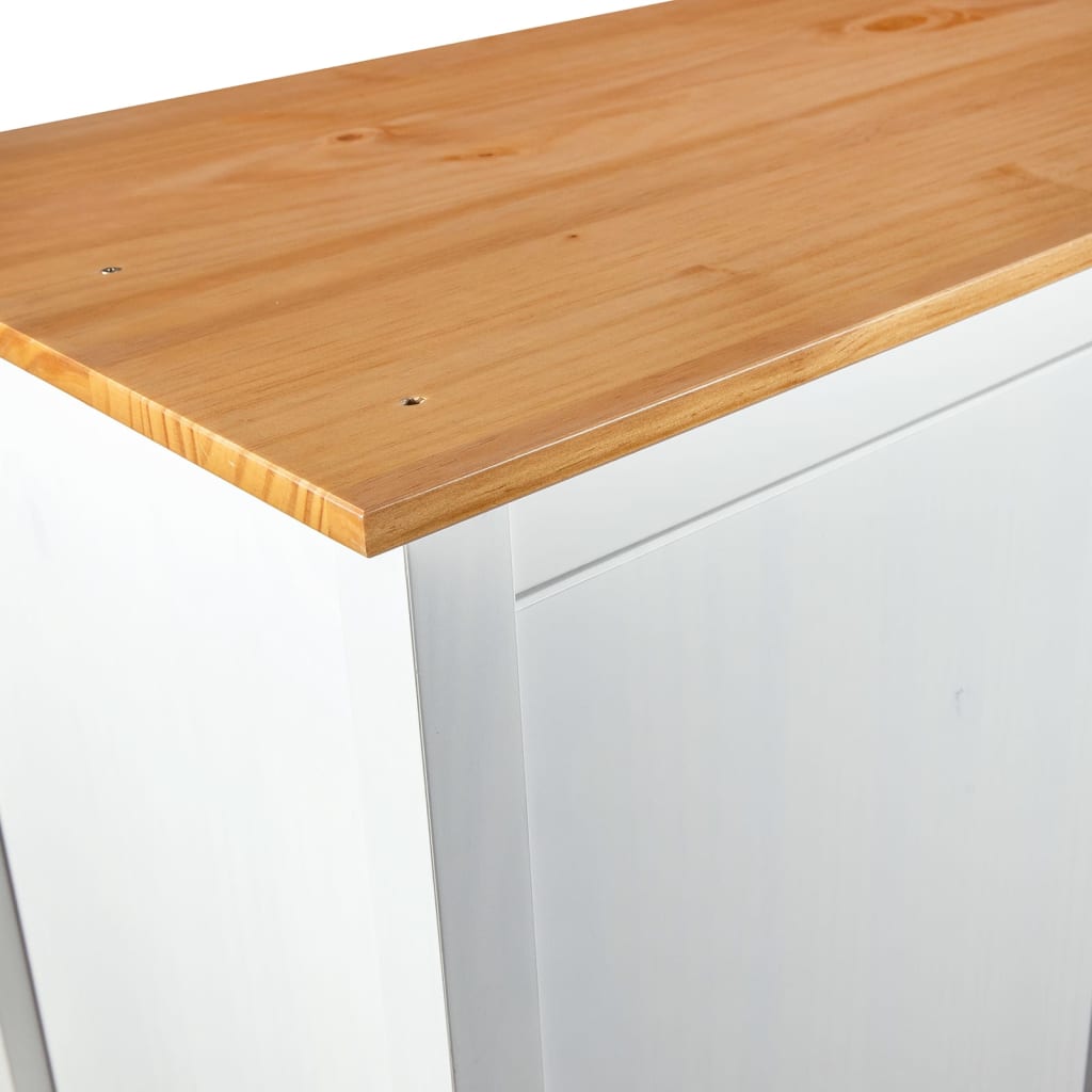 Garderobeskap 3 dører Hill hvit 127x50x170 cm heltre furu