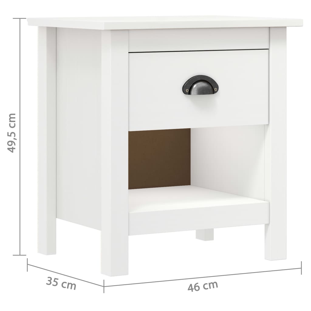 Nattbord 2 stk Hill 46x35x49,5 cm heltre furu