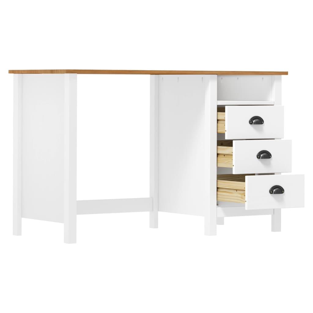 Skrivebord Hill med 3 skuffer 120x50x74 cm heltre furu