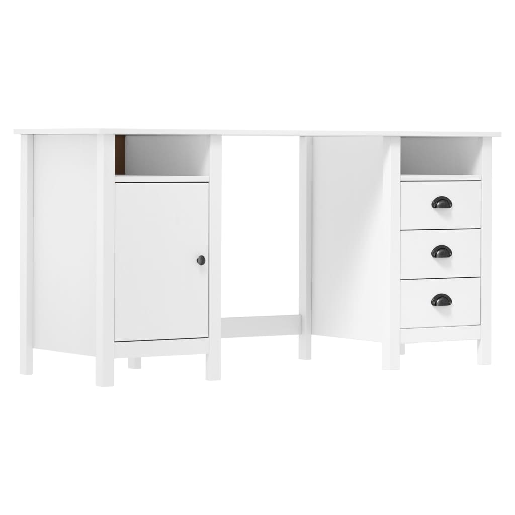 Skrivebord Hill hvit 150x50x74 cm heltre furu