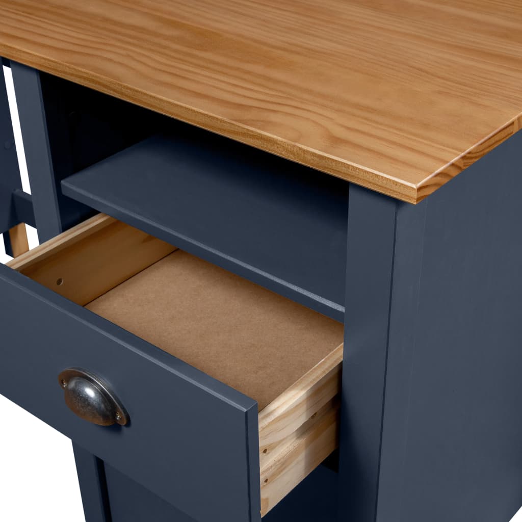 Skrivebord Hill grå 150x50x74 cm heltre furu vidaXL