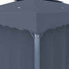 Paviljong med gardin 4x3 m antrasitt aluminium