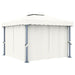 Paviljong med gardin 3x3 m kremhvit aluminium