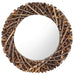 Veggspeil 60 cm teak rund