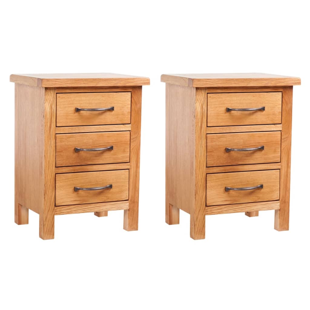 Nattbord 2 stk 40x30x54 cm heltre eik vidaXL