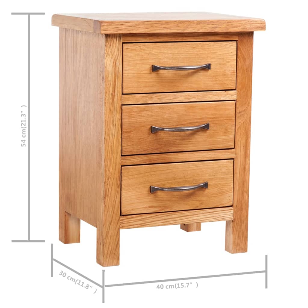 Nattbord 2 stk 40x30x54 cm heltre eik vidaXL