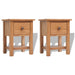 Nattbord 2 stk 36x30x47 cm heltre eik