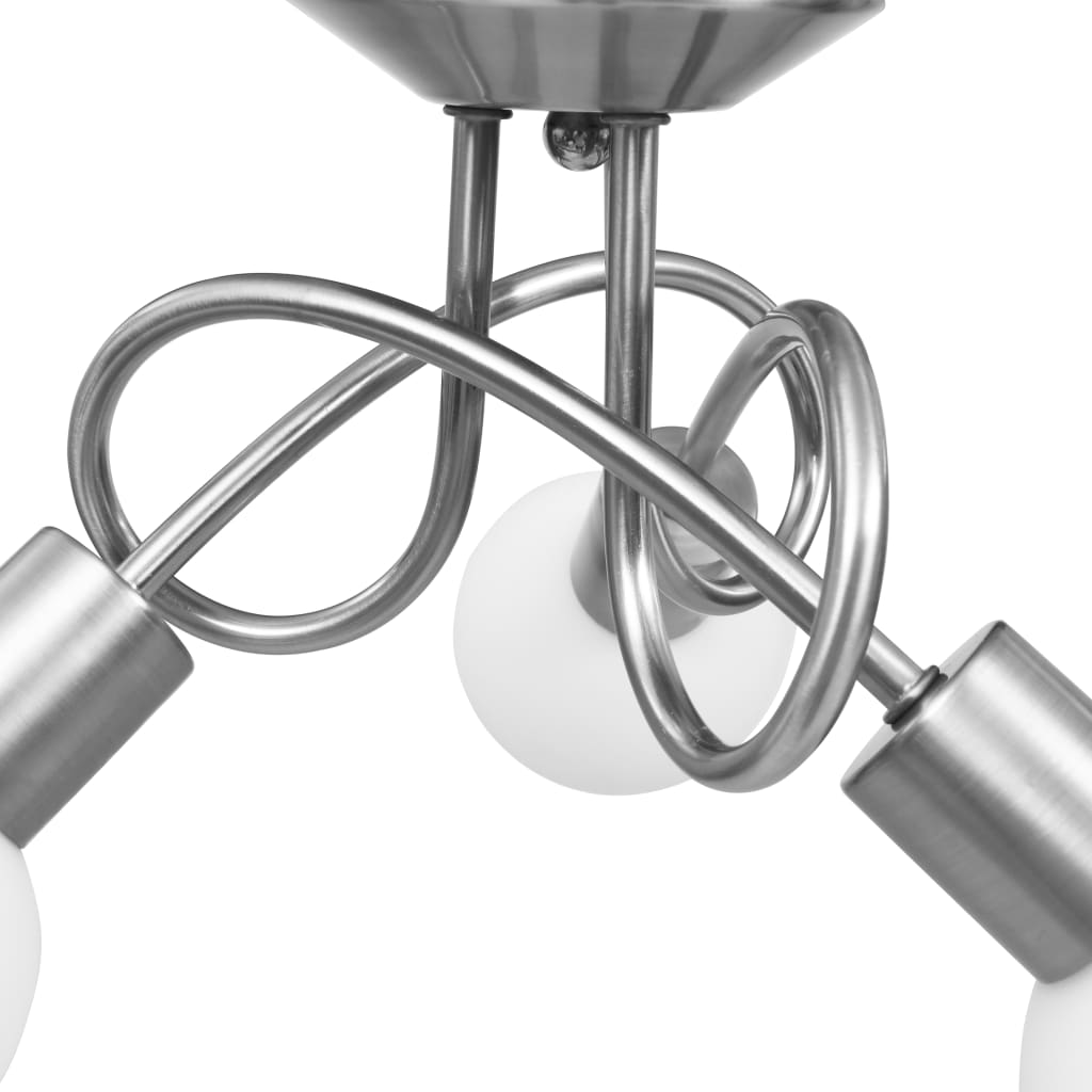 Taklampe keramikkskjermer for 3 E14 lyspærer hvit kule