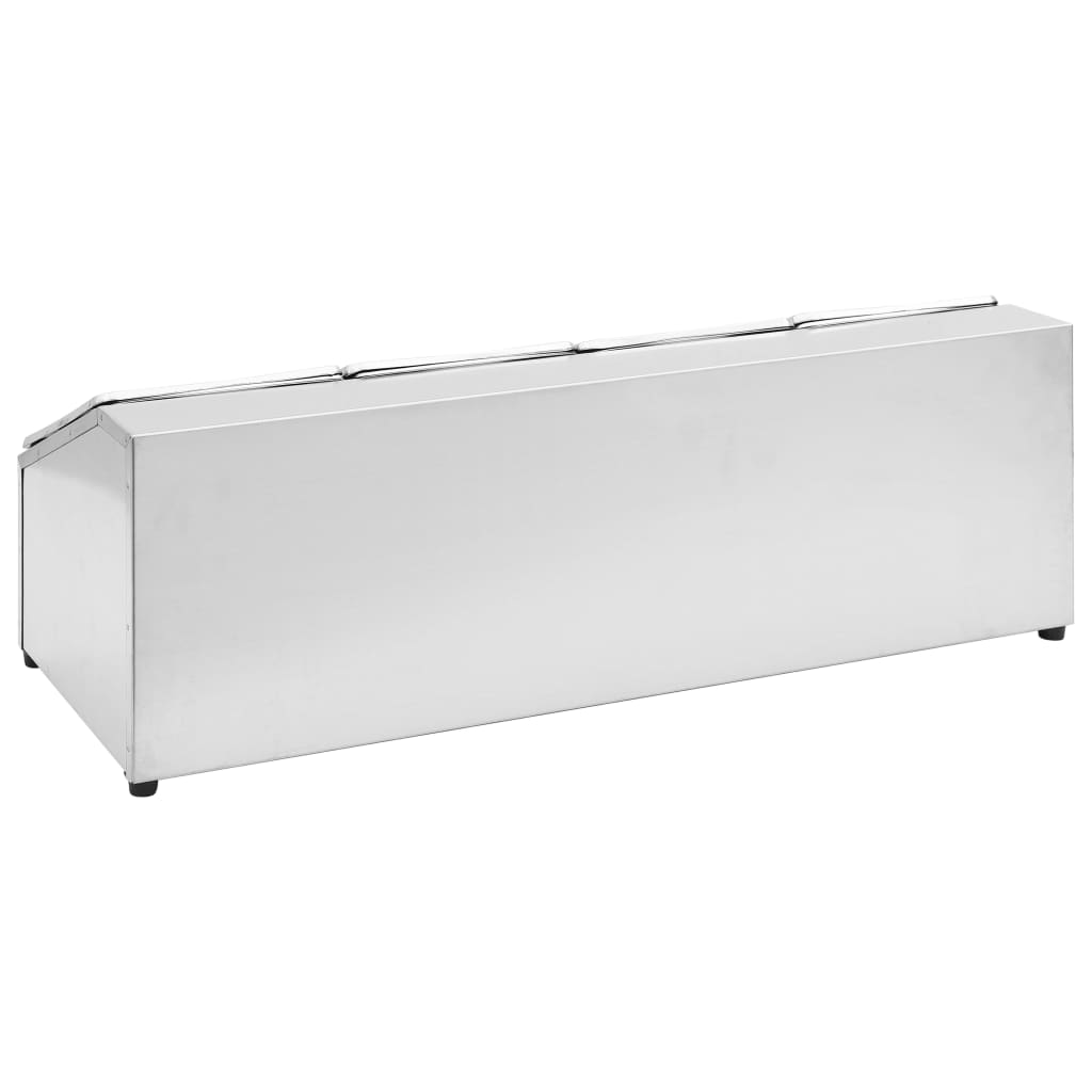 GN-beholder med 4 GN 1/6 beholdere rustfritt stål