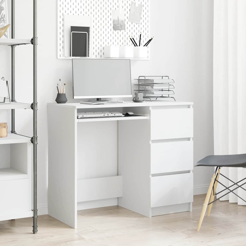 Skrivebord hvit 90x45x76 cm konstruert tre vidaXL