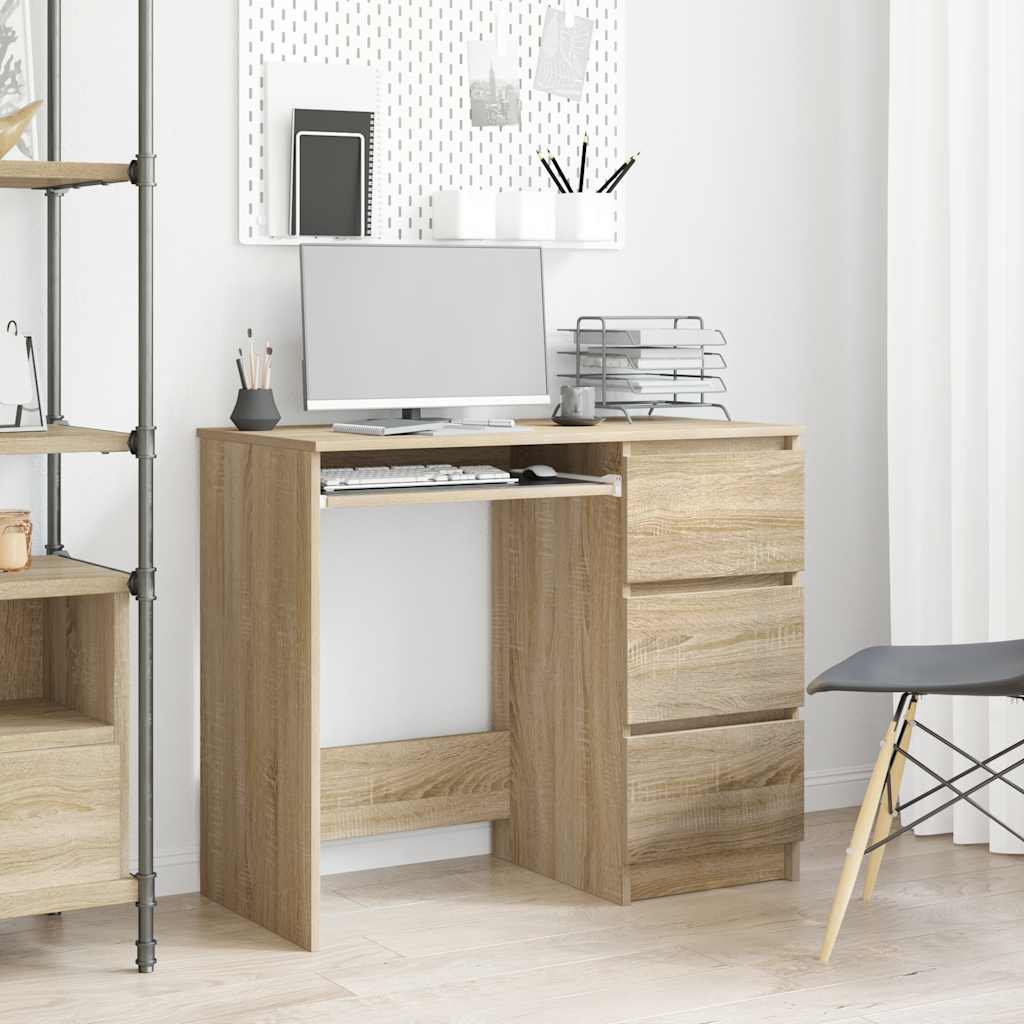 Skrivebord sonoma eik 90x45x76 cm konstruert tre vidaXL