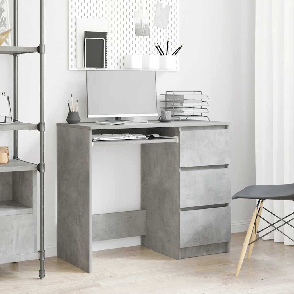 Skrivebord betonggrå 90x45x76 cm konstruert tre vidaXL
