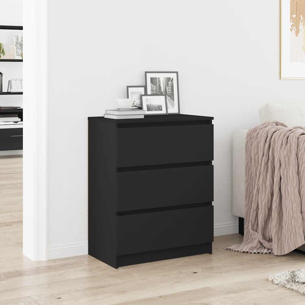 Skjenk svart 60x35x76 cm konstruert tre vidaXL