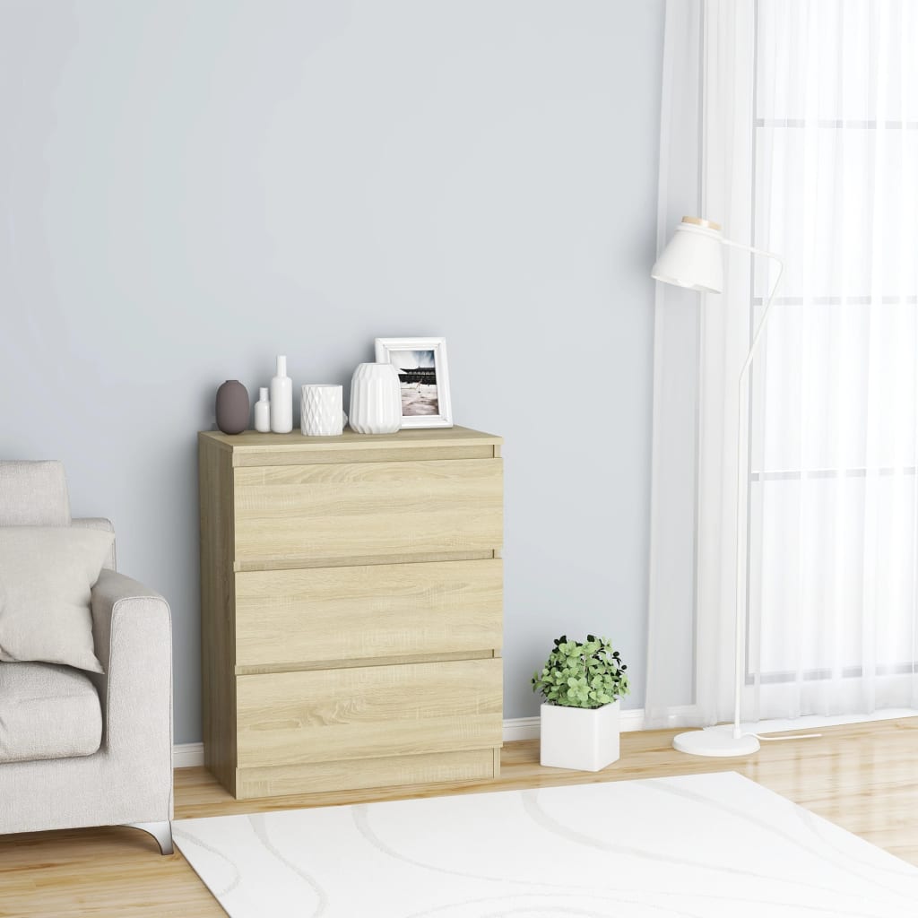 Skjenk sonoma eik 60x35x76 cm konstruert tre vidaXL