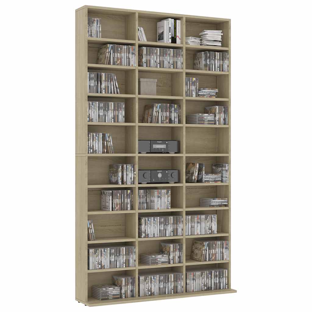 CD-hylle sonoma eik 102x23x177,5 cm konstruert tre