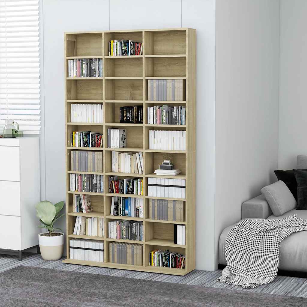 CD-hylle sonoma eik 102x23x177,5 cm konstruert tre