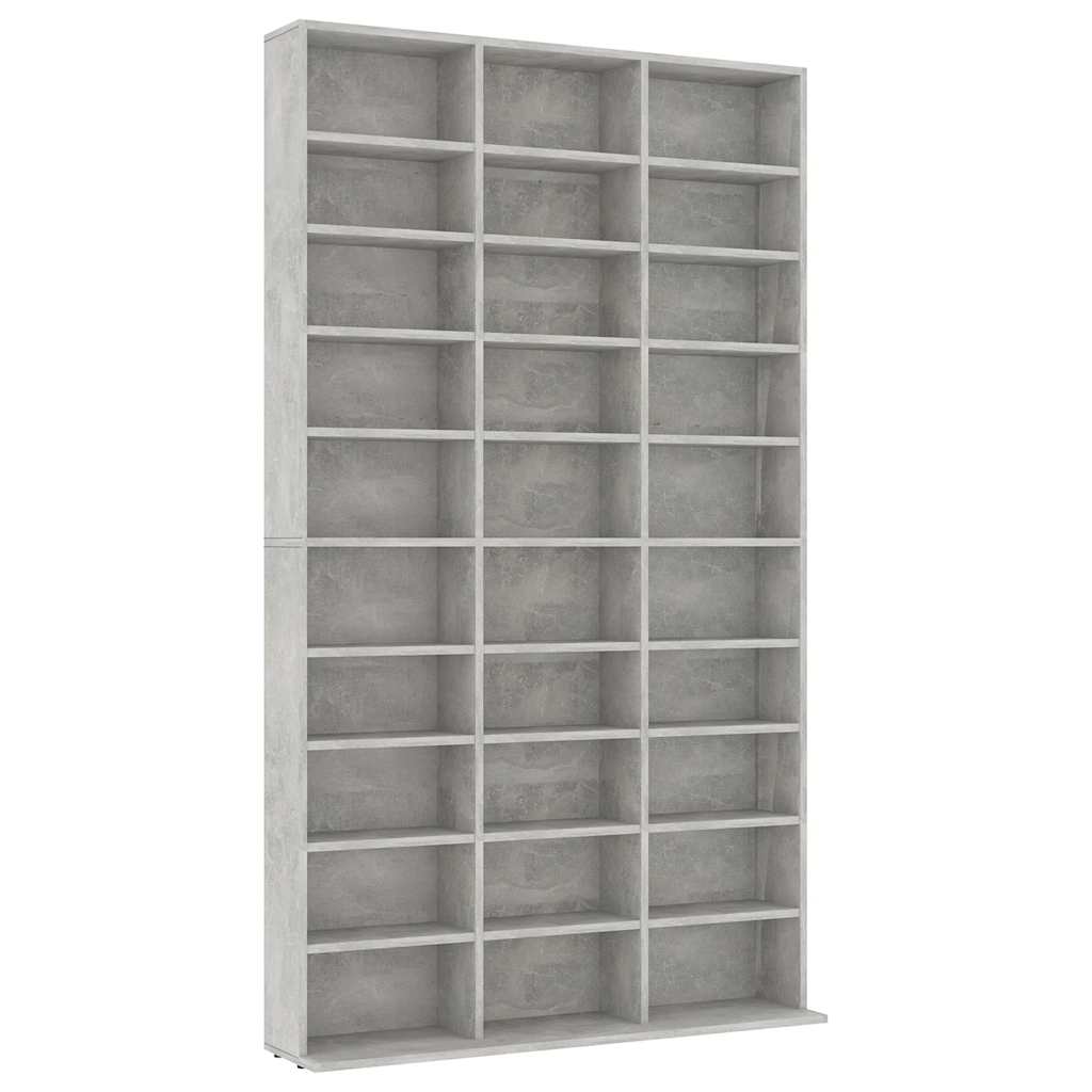 CD-hylle betonggrå 102x16x177,5 cm konstruert tre