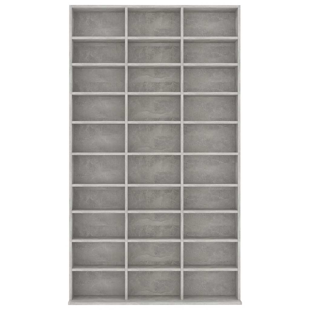 CD-hylle betonggrå 102x16x177,5 cm konstruert tre