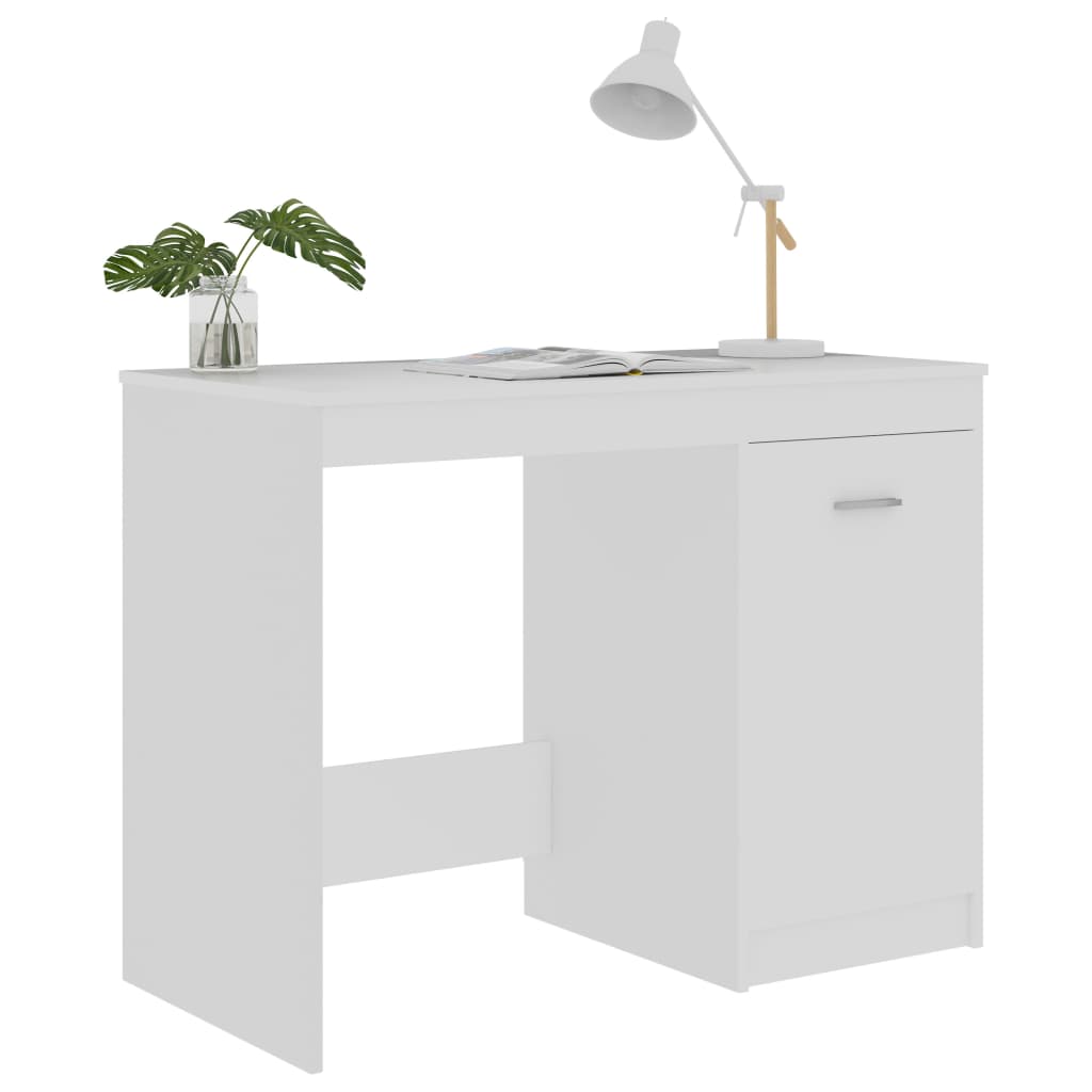 Skrivebord hvit 100x50x76 cm konstruert tre