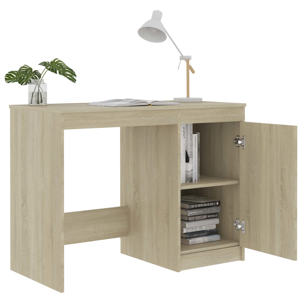 Skrivebord sonoma eik 100x50x76 cm konstruert tre