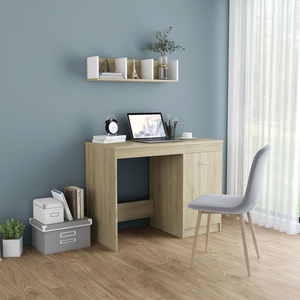 Skrivebord sonoma eik 100x50x76 cm konstruert tre