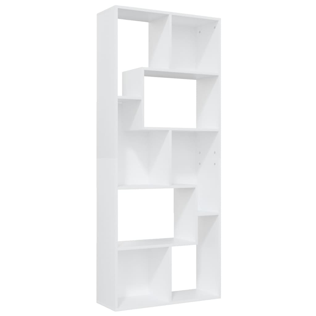Bokhylle hvit 67x24x161 cm konstruert tre