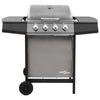 Gassgrill med 4 brennere svart og sølv