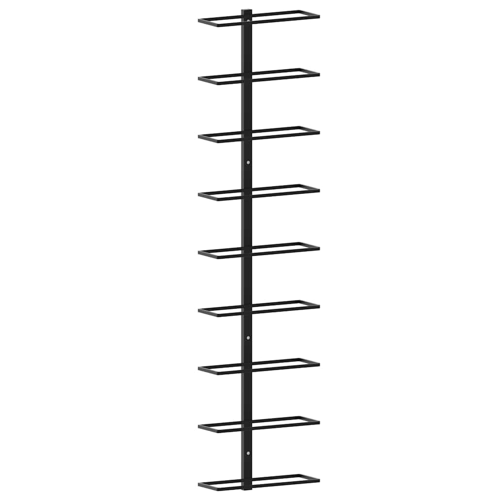 Veggmonterte vinstativer for 18 flasker 2 stk svart jern