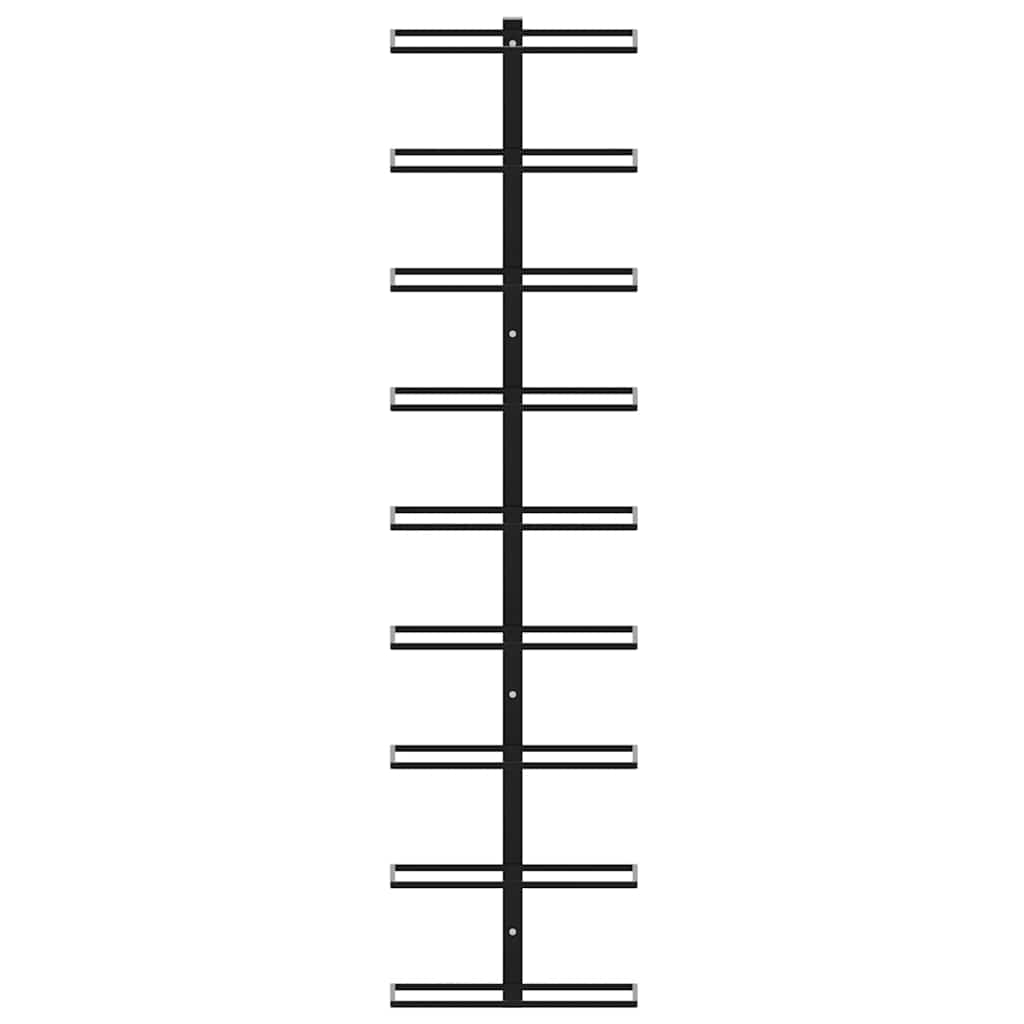 Veggmonterte vinstativer for 18 flasker 2 stk svart jern