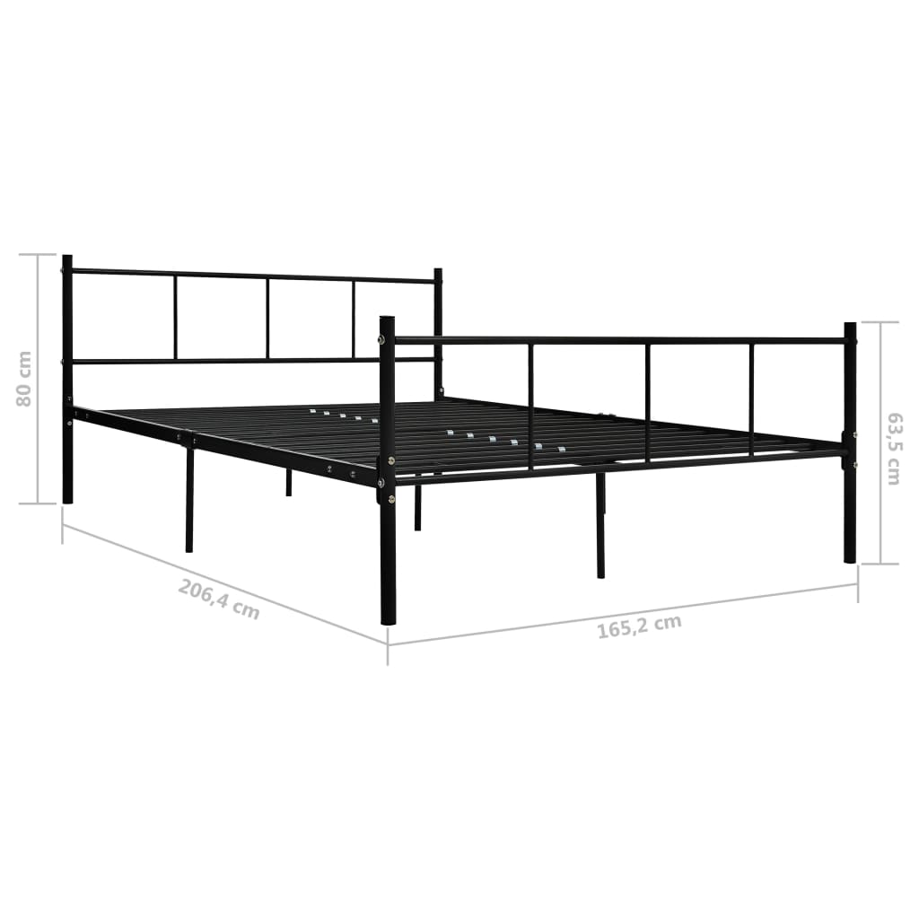 Sengeramme svart metall 160x200 cm