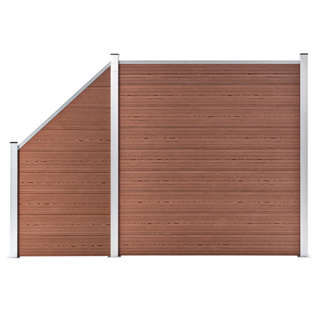 Gjerdesett WPC 1 firkantet + 1 slisset 273x186 cm brun