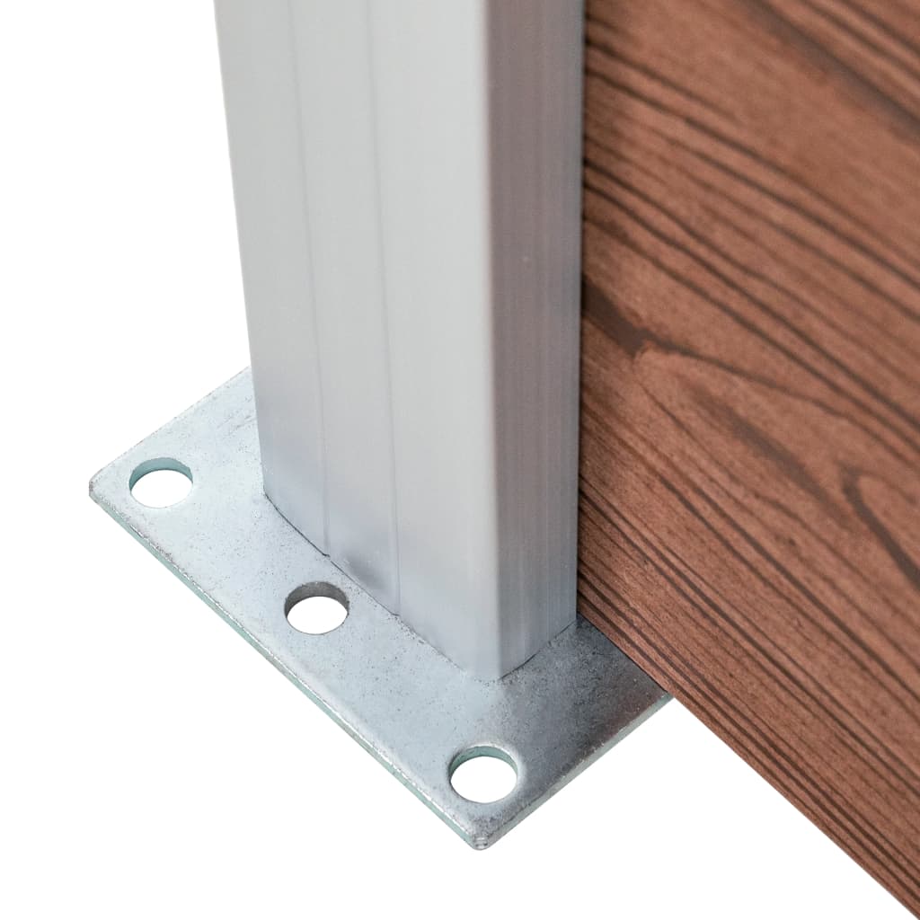 Gjerdesett WPC 1 firkantet + 1 slisset 273x186 cm brun