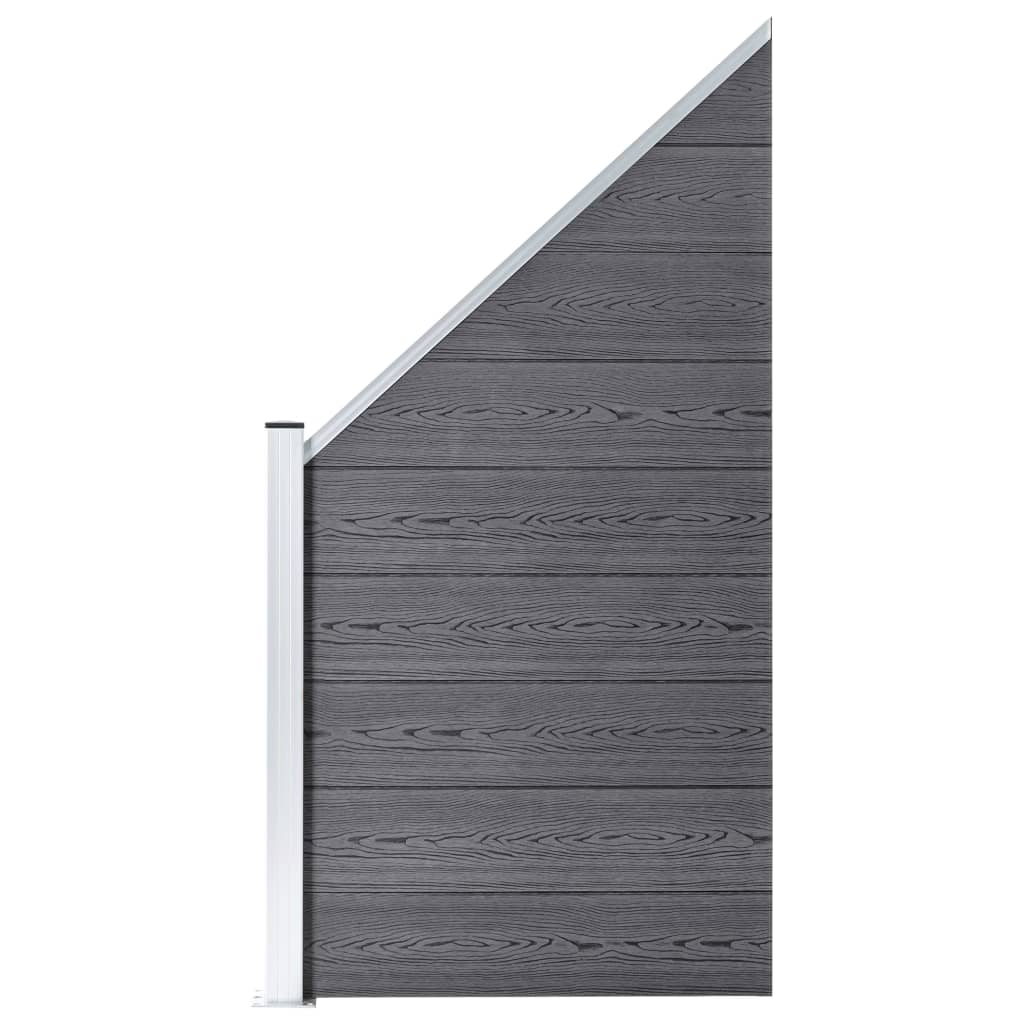 Gjerdesett WPC 1 firkantet + 1 slisset 273x186 cm grå