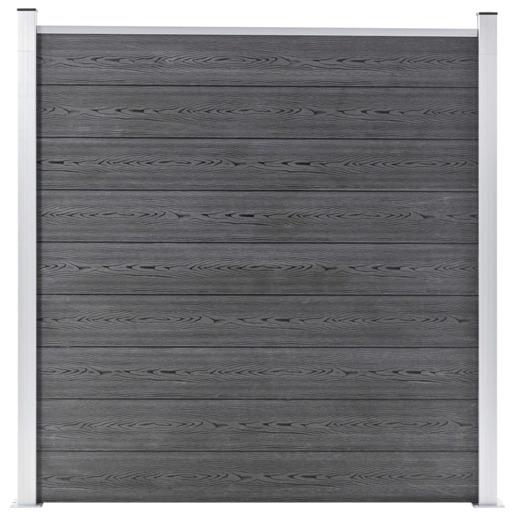 Gjerdesett WPC 1 firkantet + 1 slisset 273x186 cm grå