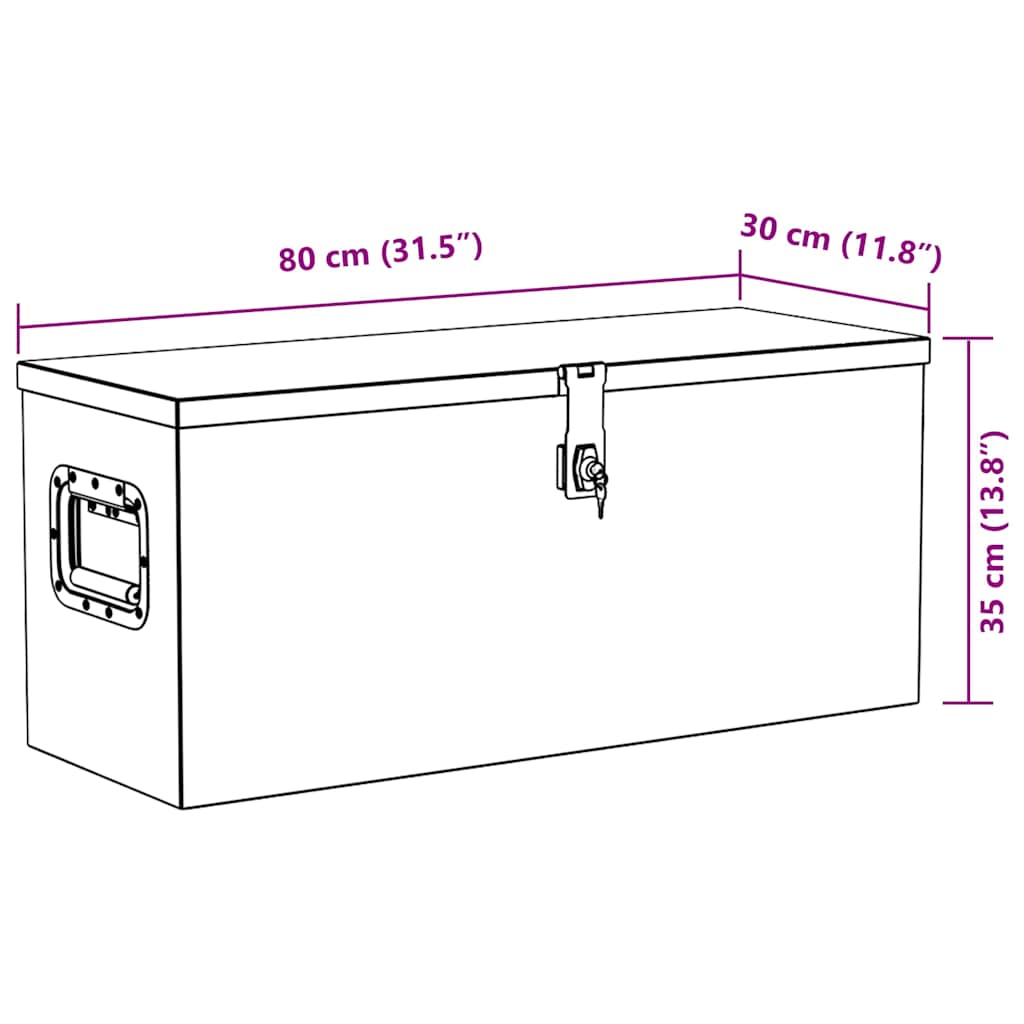 Aluminiumskasse 80x30x35 cm svart
