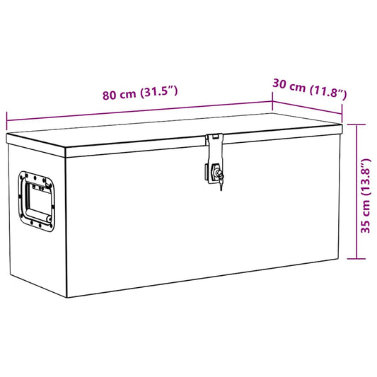 Aluminiumskasse 80x30x35 cm svart